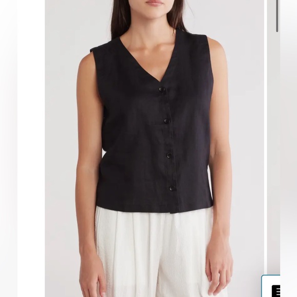 NWT Eileen Fisher Organic Linen Vest - Picture 1 of 7